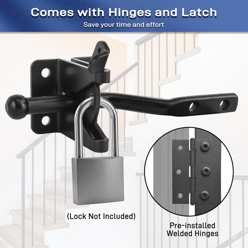 Avalution Deck Fence Gate Outdoor,32" H x 48" W, Metal