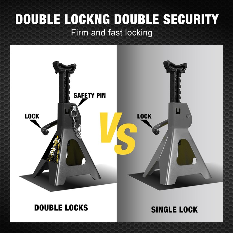 YELLOW JACKET Jack Stands 2 Ton with Double Locking for
