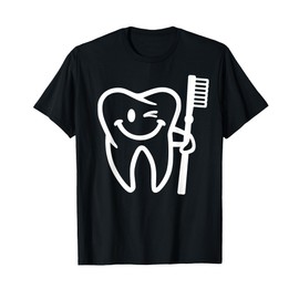 Smiling tooth with toothbrush T-Shirt