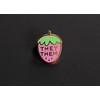 They Them Pronoun Brooch Button Non-Binary Badge Enamel Lapel Pin