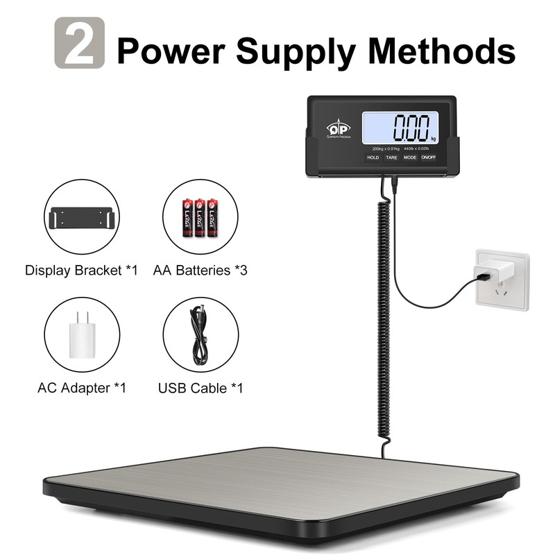 QP Shipping Scale, 440 lb/0.35 oz High Accuracy Digital Postal