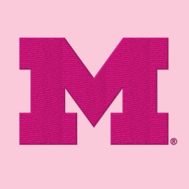 Michigan Primary Logo Solid Knit Beanie - Pink w Pink