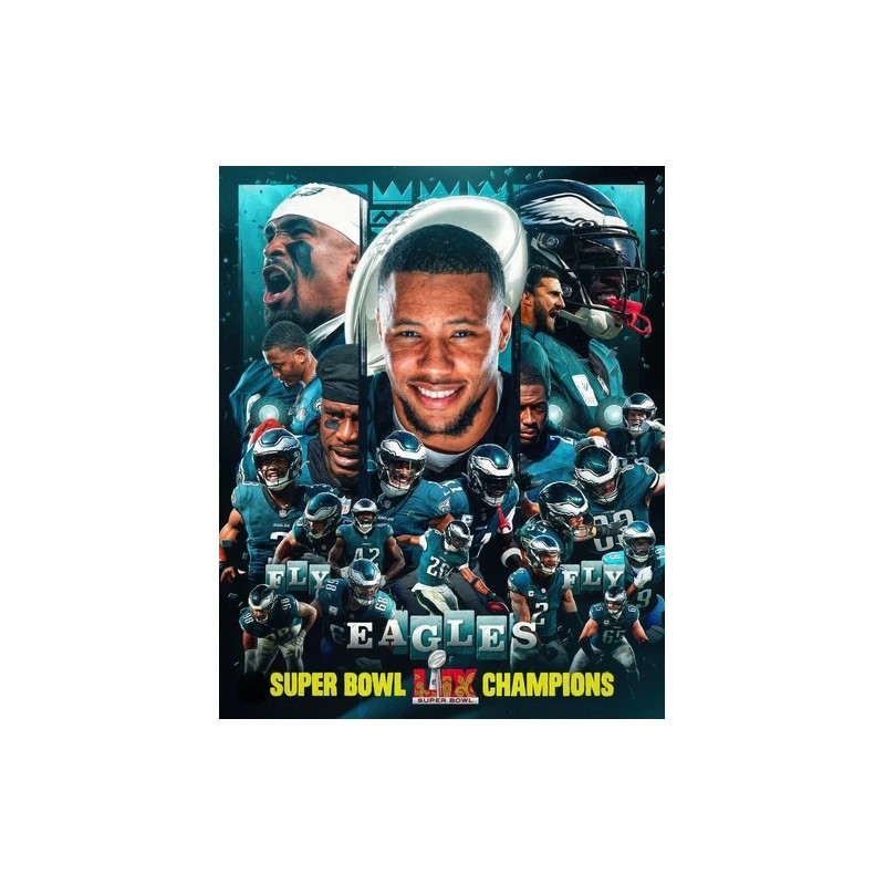 na Philadelphia Eagles 2024-2025 Super Bowl 59 Champions 12" X