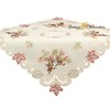 Quinnyshop - Owl Leaf Embroidery Tablecloth Approx. 85 x 85