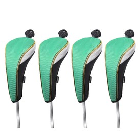 Andux 4Pcs/Set Gold Golf Hybrids Club Head Covers with Dial No. Tag MT/HY12 (Green)