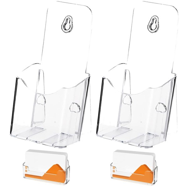 2 pack Acrylic Brochure Holder Plastic Clear Literature Holder with