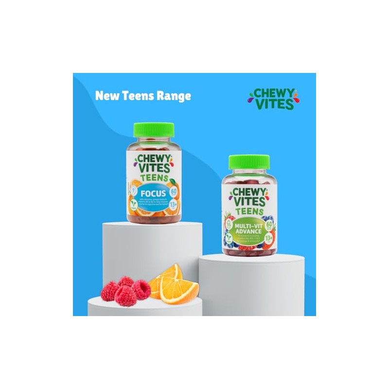 Chewy Vites Teens Focus Gummies with Citicoline & Ginkgo Biloba,
