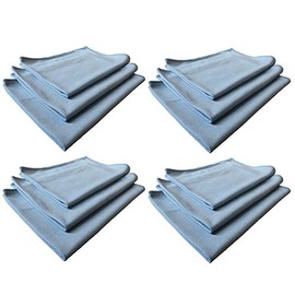 Real Clean 16x16 Blue Microfiber Window Glass Cleaning Towels (Pack of 12)