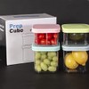 PrepSealer PrepCube Silicon Lid Food Storage Container-4PC Set, Stackable Freezer