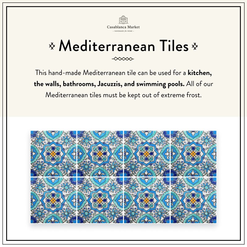 Casablanca Market MT014 Mediterranean Ceramic Utica Decorative Tile