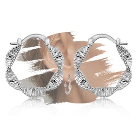 Silver Twisted Hoop Earrings - Sterling Silver Earrings for Women Trendy Hypoallergenic Minimalist Twist Huggie Earrings for Sensitive Ears Dainty Fashion Loop Earrings Gifts for Birthday, Sterling Silver, No Gemstone