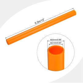 MECCANIXITY 1 Inch PVC Rigid Tube Round Pipe Tubing Hardware Tubing 21mm ID 25mm OD 330mm/13 Orange High Impact for Water Pipe Crafts