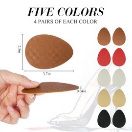 ShinyMatch 20 Pairs Non Slip Shoes Pads Silicone Anti Slip Shoe Grips on Bottom of Shoes Adhesive Shoe Sole Protector High Heels Shoe Slip Pads Shoe Bottom Stickers for Heels Shoes, 5 Colors