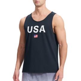 EZRUN Men's Quick Dry Sport Tank Top for Athletic Gym Workout Sleeveless Shirts USA 4th of July Tank Tops