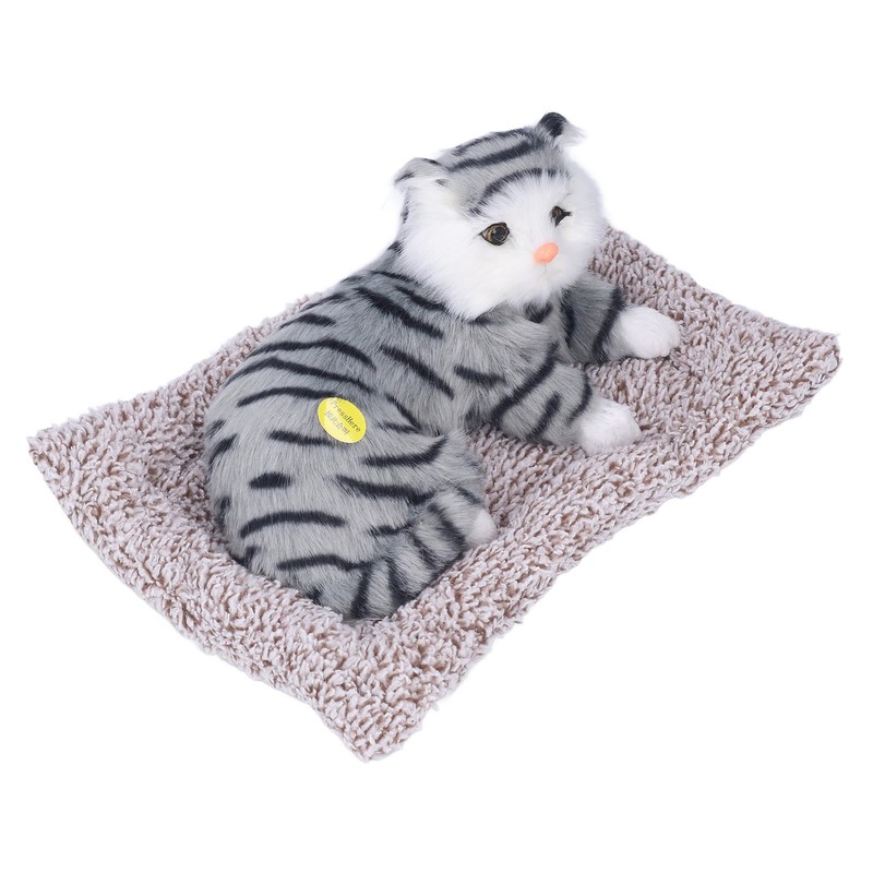 Cat Ornament Simulation Design Vivid Cute Plush Lying Cat with