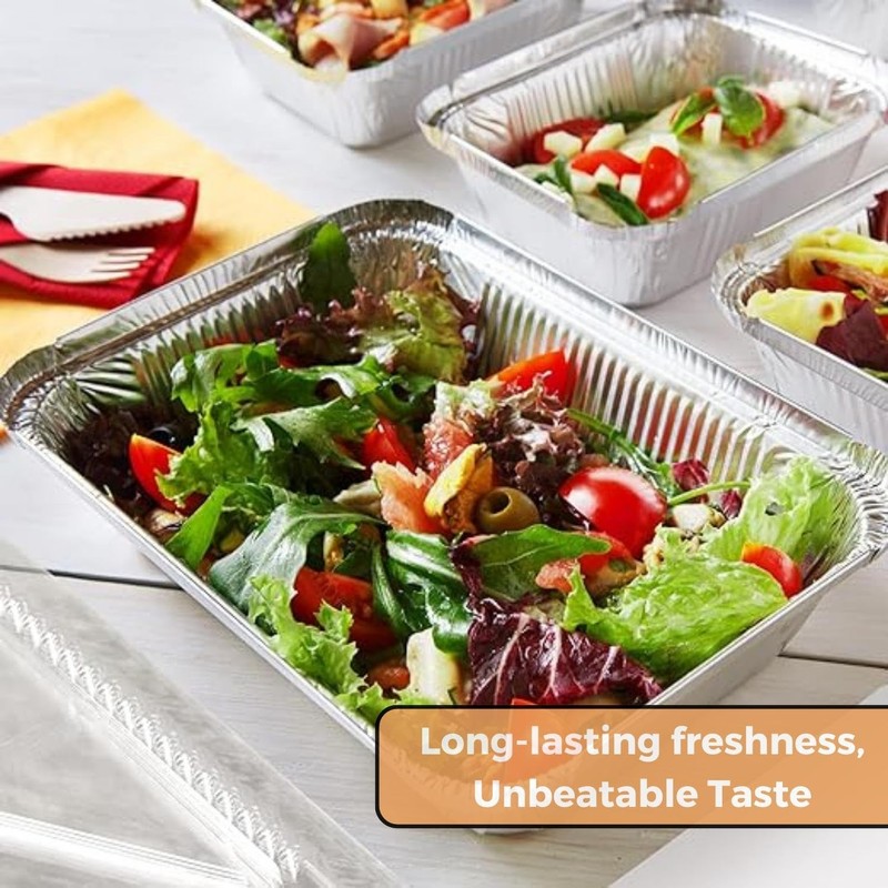 HOMESHOPA Rectangular Roasting Tray, 2 Pack Disposable Aluminium Foil Trays,
