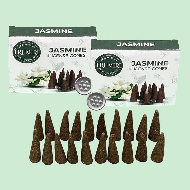 TRUMIRI Jasmine Incense Cones - Total 20 Cone Incense -