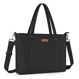 MOSISO USB Port Laptop Tote Bag (17-17.3 inch), Large Woman Organizer Work Business Office Travel Shopping Teacher Shoulder Bag Portable Carrying Handbag Compatible with MacBook & Notebook, Black