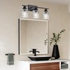 MELUCEE 3 Lights Modern Bathroom Light Fixtures Black Vanity Lights