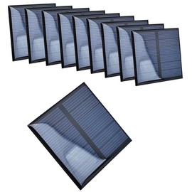 10pcs Mini Solar Panel 3V 125mA Epoxy Polycrystalline Solar Cell Panel 52mm x 52mm/2" x 2" for Solar Power Mini Solar Cells DIY Solar Light Phone Charger Flashlight