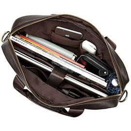 Leather Business Briefcase Messenger Bag Handbag for Men Travel Work Office 14 Inch Computer Crossbody Shoulder Pack Pouch