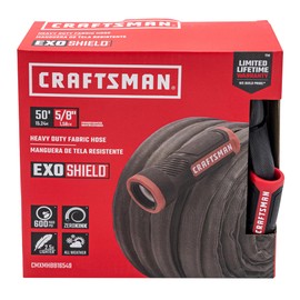 CRAFTSMAN ExoShield Heavy-Duty Fabric Hose - Industrial-Grade Lightweight Garden Hose, 50 Feet x 5/8 Inch