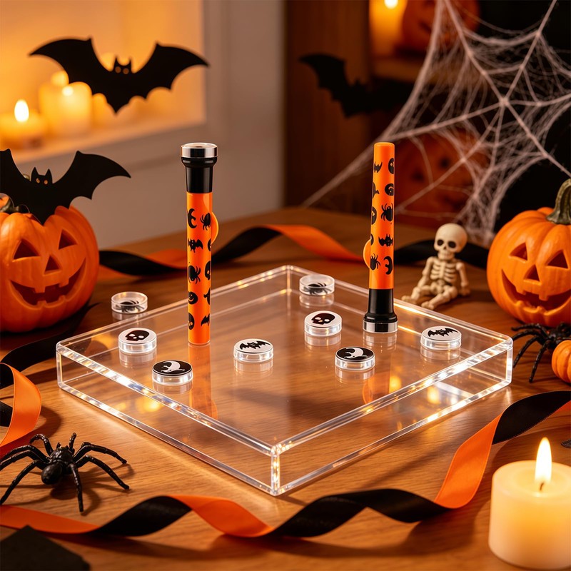 Lezevn 2pcs Halloween Projector Torch with Image Covers Ghost Pumpkin