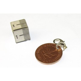 Miniblings 1 Pfennig Coin Lucky Pennig Charm BRD Money Lucky Handmade Fashion Jewellery I Pendant Charm Pendant Charm Bracelet – Pendant for Bracelet, Cotton, No Gemstone