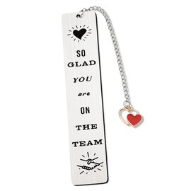 Christmas Gifts for Employees Colleagues Coworkers Inspirational Bookmarks for Book Lovers Employee Appreciation Gifts for Women Men So Glad You are On The Team Bookmark Gift for Team Coach Coworker