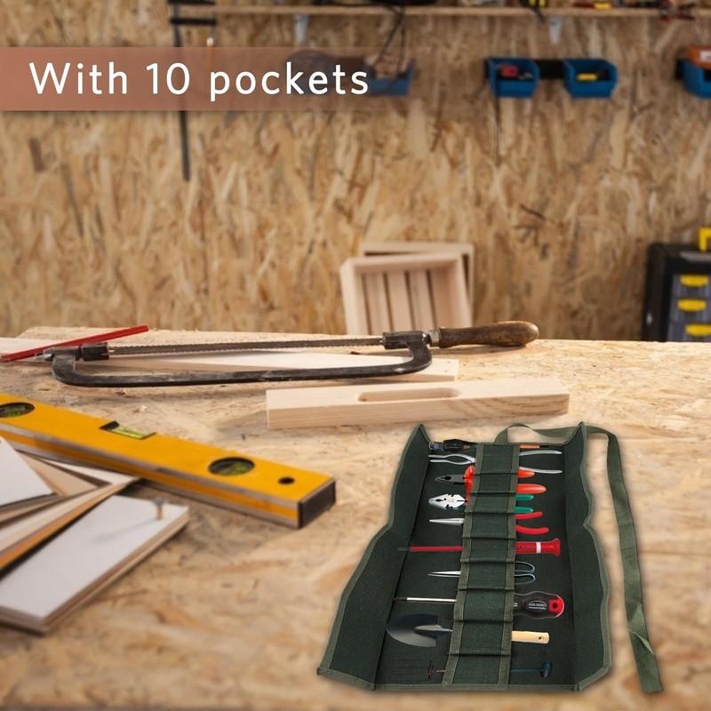 Tool Roll Up Pouch, Tool Rolls Bags Heavy Duty Canvas