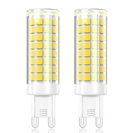 G9 LED Bulb 7W Dimmable G9 Bi-Pin Base 75W Halogen Equivalent, T3/T4 G9 LED Corn Bulb for Chandelier Ceiling Fan Cabinet Decorative Lighting White 6000K (2 Pack)