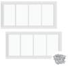 Tandefio 2 Pk 10''x23'' White Flush Mount Shed Window with