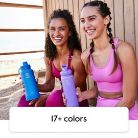 Takeya Actives Water Bottle with Spout Lid - Bottle with Double Stainless Steel Insulation - Dishwasher Safe & BPA-Free - Bottle with Spout Lid & Removable Bumper - 64 oz, Midnight Blue