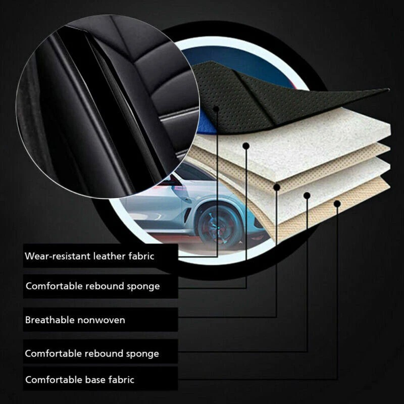 For Ford Car Seat Covers Leather Full Set 5-Seats Front