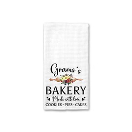 AcevedoDesign Grams's Bakery Kitchen Towel - Grams's Kitchen Towel - Kitchen Towel for Cooking - Baking - Grams's Tea Towel - Grams's Dish Towel - Birthday - Mother's Day Kitchen Towel Gift