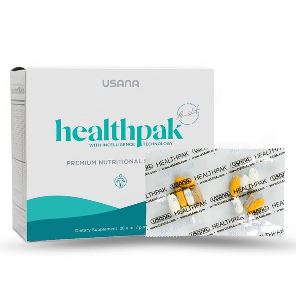 USANA HealthPak with InCelligence Technology and Essential Nutrients and Antioxidants to Support Total Body Health* – Convenient Daily AM/PM Packets – 56 Packets – 28 Day Supply