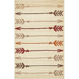 Unique Loom Autumn Collection Modern Contemporary Casual Abstract Area Rug, 5 ft x 8 ft, Beige/Gray
