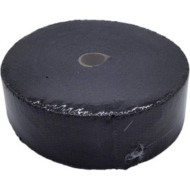 Ucreative Black Fiberglass Exhaust Header Heat Wrap 3 Rolls (2" x 50' each roll) Kit with 30pcs 11.8 Inch Stainless Steel Locking Ties