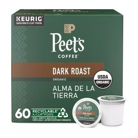 Peet's 60 Count Peet's Alma De La Tierra Coffee K-Cup Pods Organic Coffee 6x 10 Count