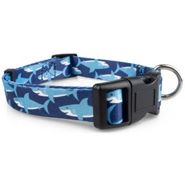 Limeloot Sharks Dog Collar, Summer Themed Dog Collar for Male and Female Dogs, Large