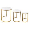 AT-VALY Nesting Tables Coffee Table Set of 3,Round Side Table