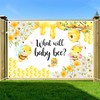 AOFOTO Honeycomb Bee Gender Reveal Backdrop What Will Baby Bee