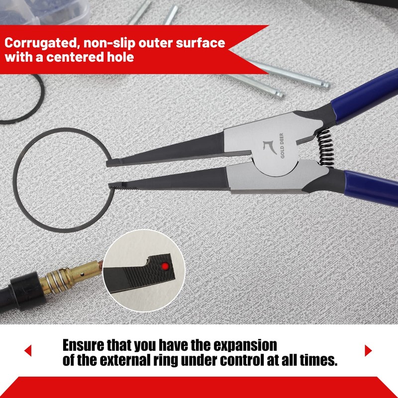 GOLD DEER Lock Ring Pliers 11" Retaining Ring Pliers Lock