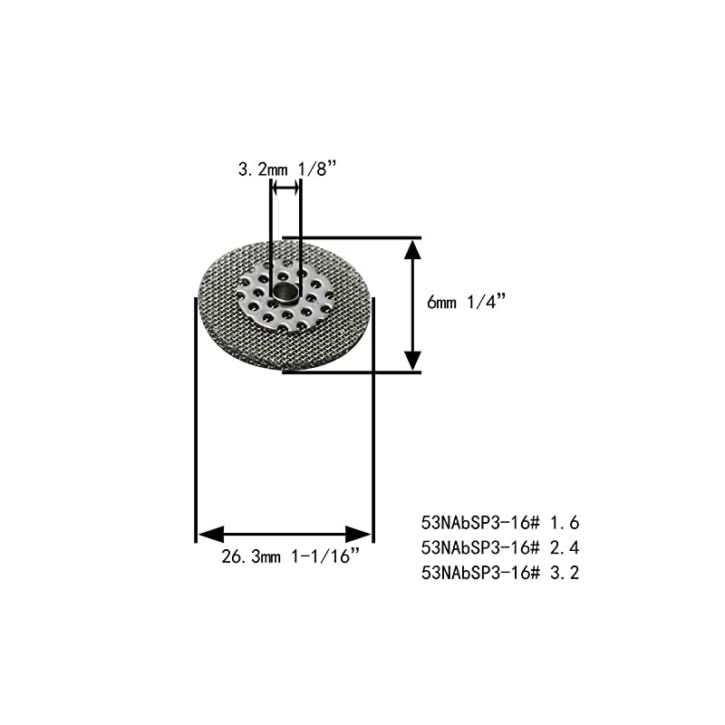 RIVERWELD TIG Screen 53NAbSP3 16# and Champagne Alumina Nozzle Ceramic