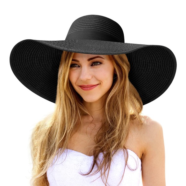 Womens Sun Hat UV Protection Wide Brim Beach Hat Floppy