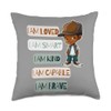 Positive Affirmations for African American Boys Throw Pillow