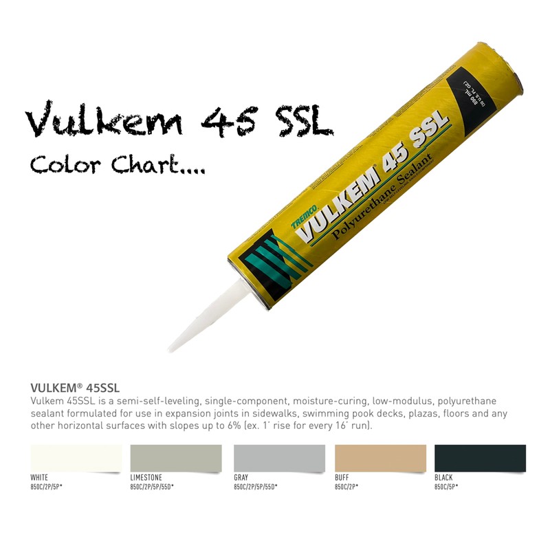 Vulkem 45 SSL Grey Semi-Self Leveling Sealant, 2 Pack