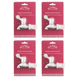 Kilner Drinks Dispenser Tap for 5, 6, and 8 Liter Silver (Pack of 4)
