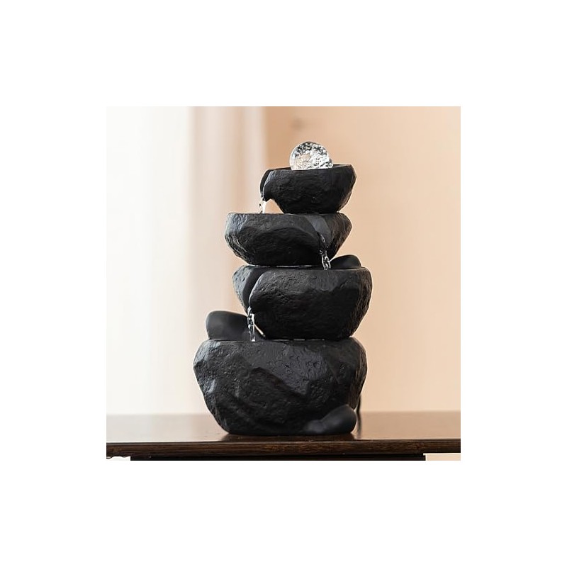 Tabletop Desktop Fountain Waterfall Water Feature Ceramic Indoor Fountain Office