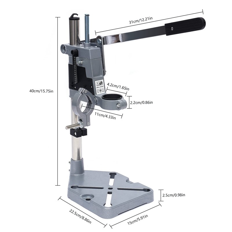 Portable Double Mounting Drill Press Stand Bench Clamp Tool for